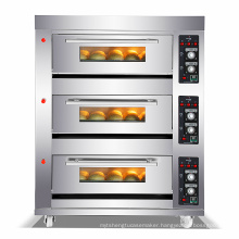 Golden Chef Top Commercial Baking Oven Machine Mechanical Control Professional 3 Deck 6 Trays Bakery Gas Oven